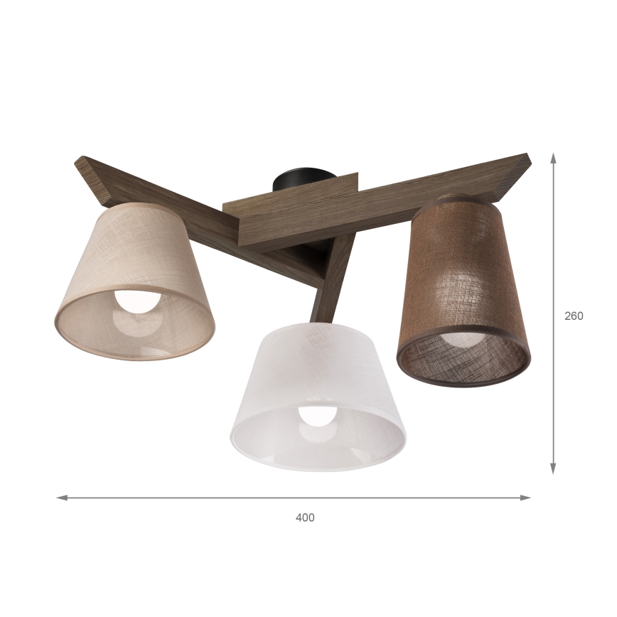 Brilagi - LED Lámpara de techo empotrada ANTHONY 3xE14/40W/230V roble nogal