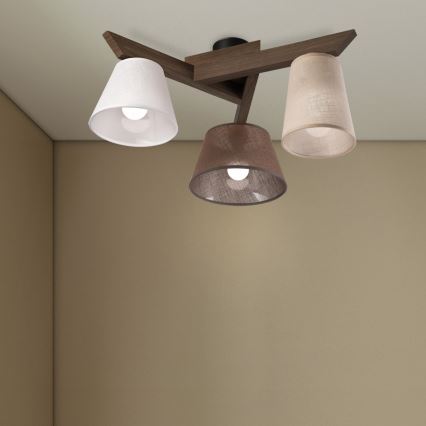 Brilagi - LED Lámpara de techo empotrada ANTHONY 3xE14/40W/230V roble nogal