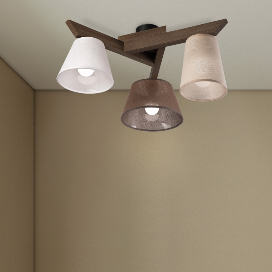 Brilagi - LED Lámpara de techo empotrada ANTHONY 3xE14/40W/230V roble nogal