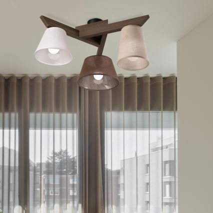 Brilagi - LED Lámpara de techo empotrada ANTHONY 3xE14/40W/230V roble nogal