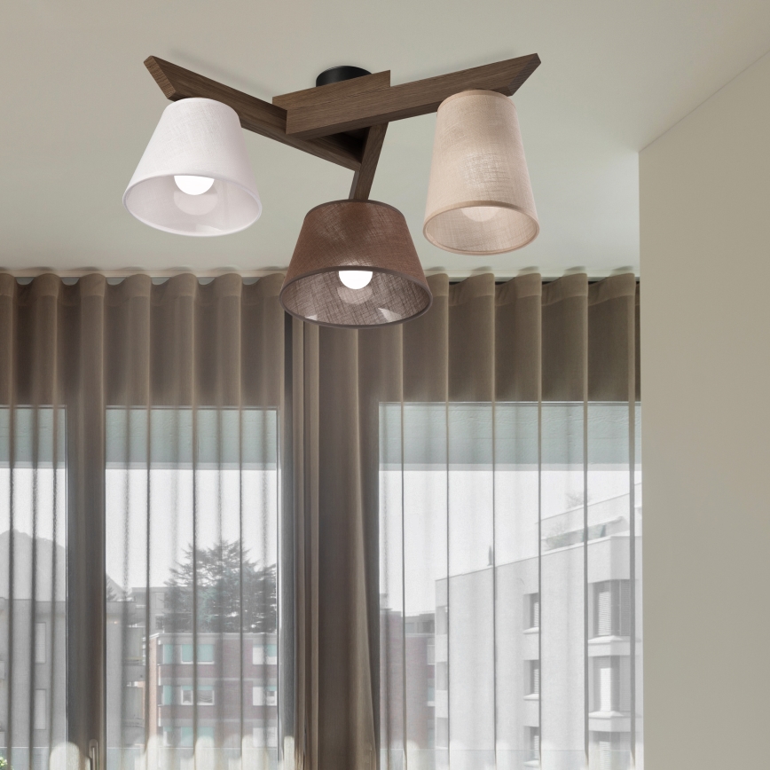 Brilagi - LED Lámpara de techo empotrada ANTHONY 3xE14/40W/230V roble nogal