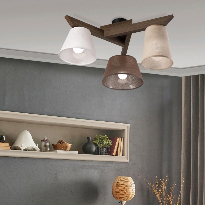 Brilagi - LED Lámpara de techo empotrada ANTHONY 3xE14/40W/230V roble nogal