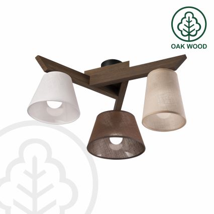 Brilagi - LED Lámpara de techo empotrada ANTHONY 3xE14/40W/230V roble nogal