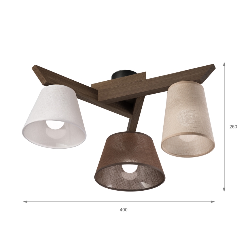 Brilagi - LED Lámpara de techo empotrada ANTHONY 3xE14/40W/230V roble nogal