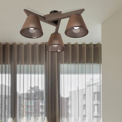 Brilagi - Lámpara de techo LED ANTHONY de superficie 3xE14/40W/230V roble nogal/marrón