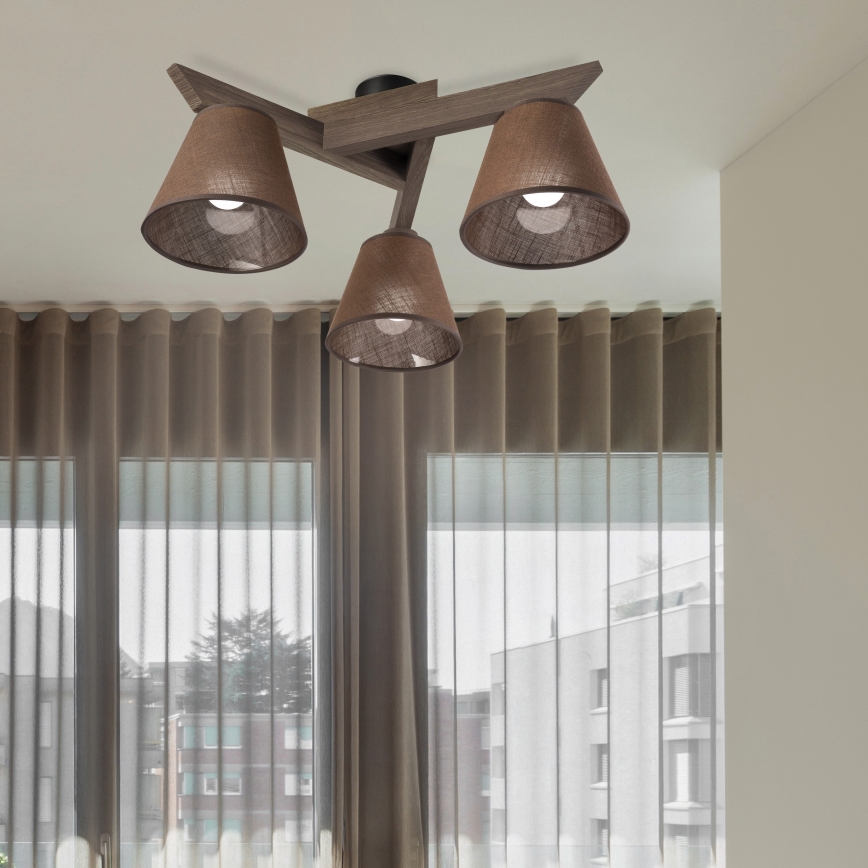 Brilagi - Lámpara de techo LED ANTHONY de superficie 3xE14/40W/230V roble nogal/marrón