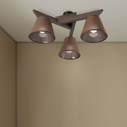 Brilagi - Lámpara de techo LED ANTHONY de superficie 3xE14/40W/230V roble nogal/marrón