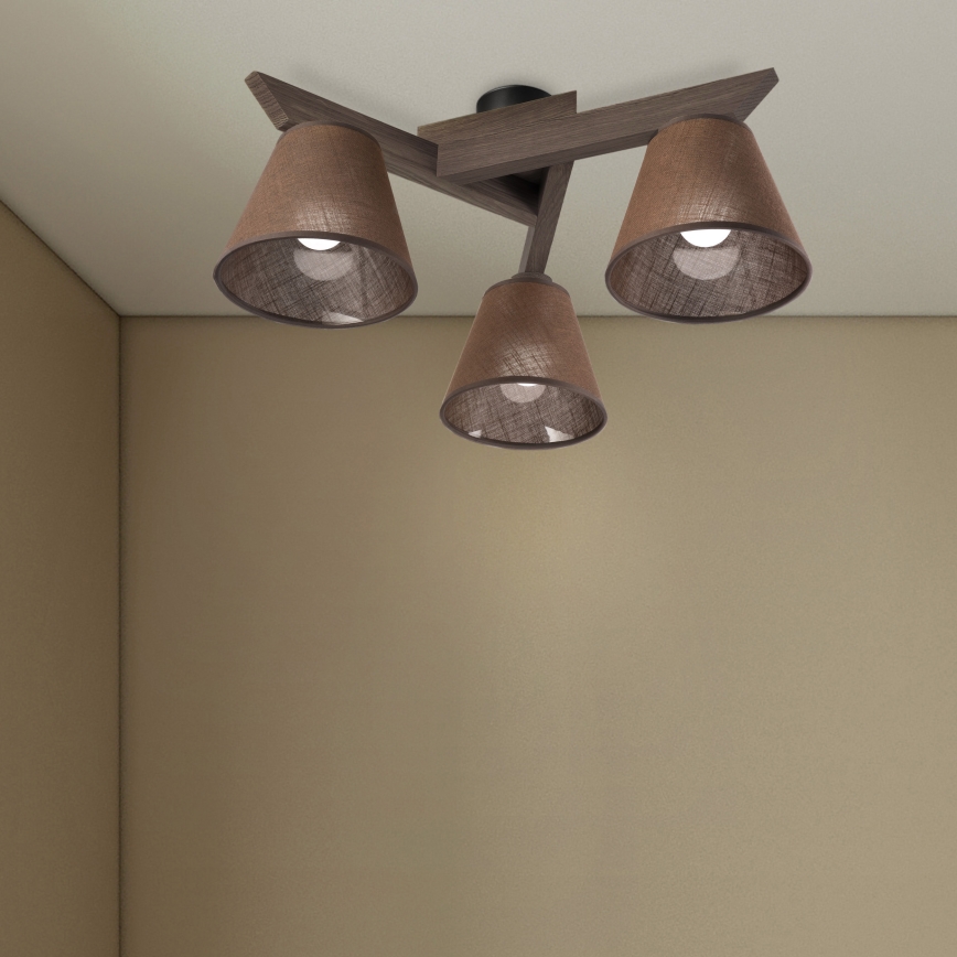 Brilagi - Lámpara de techo LED ANTHONY de superficie 3xE14/40W/230V roble nogal/marrón