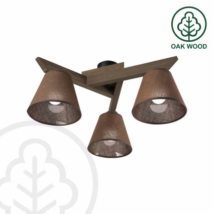 Brilagi - Lámpara de techo LED ANTHONY de superficie 3xE14/40W/230V roble nogal/marrón