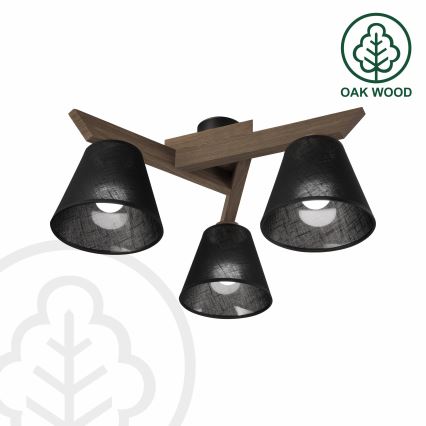 Brilagi - Lámpara de techo LED ANTHONY empotrada 3xE14/40W/230V roble nogal/negro