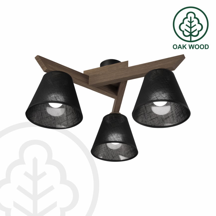 Brilagi - Lámpara de techo LED ANTHONY empotrada 3xE14/40W/230V roble nogal/negro