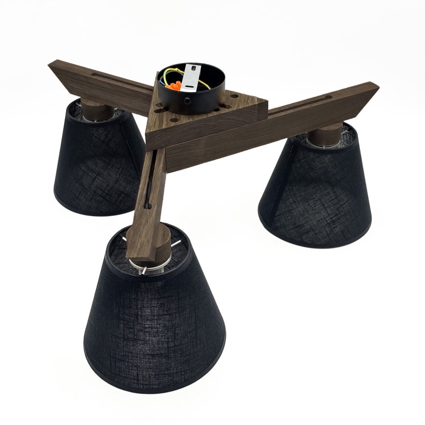 Brilagi - Lámpara de techo LED ANTHONY empotrada 3xE14/40W/230V roble nogal/negro