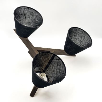 Brilagi - Lámpara de techo LED ANTHONY empotrada 3xE14/40W/230V roble nogal/negro