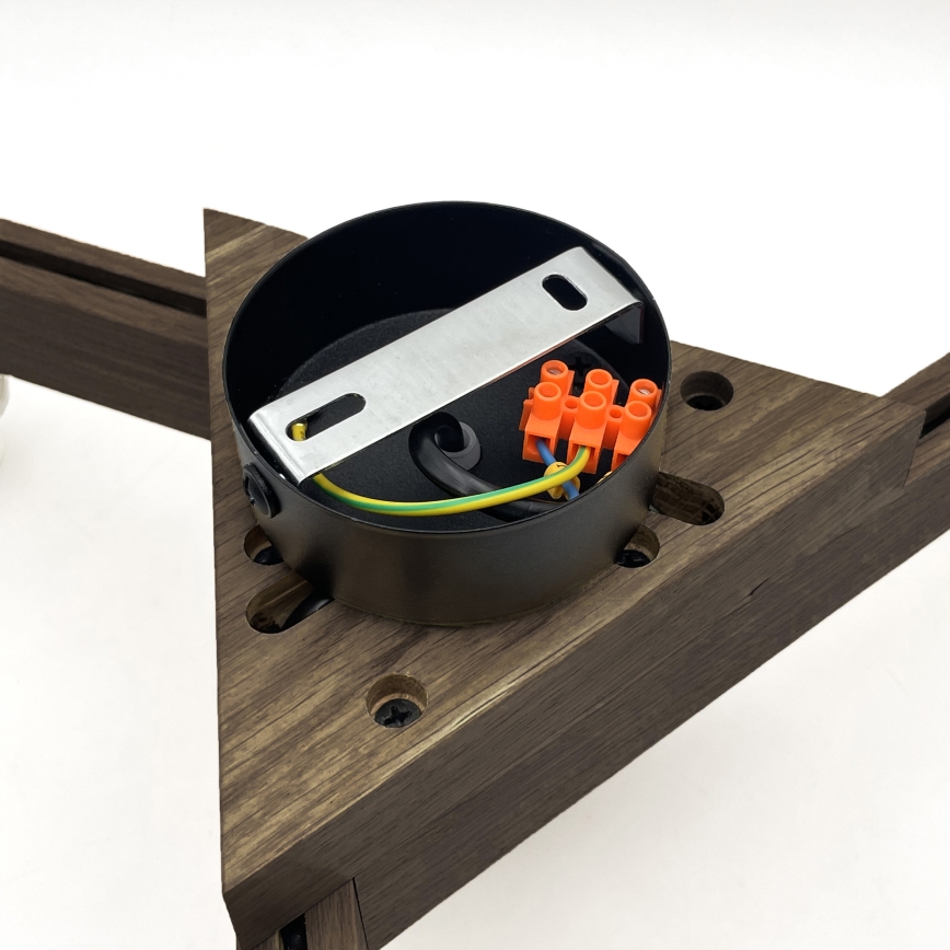 Brilagi - Lámpara de techo LED ANTHONY empotrada 3xE14/40W/230V roble nogal/negro