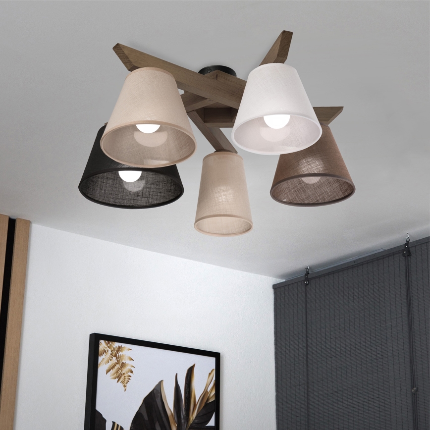 Brilagi - Lámpara de techo LED ANTHONY de superficie 5xE14/40W/230V roble nogal