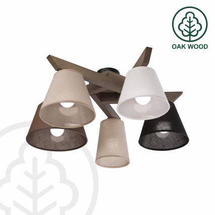 Brilagi - Lámpara de techo LED ANTHONY de superficie 5xE14/40W/230V roble nogal