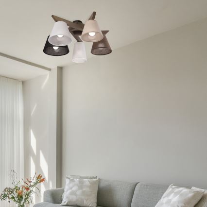 Brilagi - Lámpara de techo LED ANTHONY de superficie 5xE14/40W/230V roble nogal
