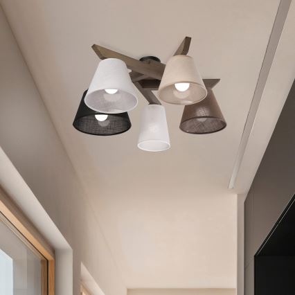 Brilagi - Lámpara de techo LED ANTHONY de superficie 5xE14/40W/230V roble nogal