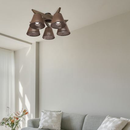 Brilagi - LED Lámpara de techo empotrada ANTHONY 5xE14/40W/230V roble nogal/marrón
