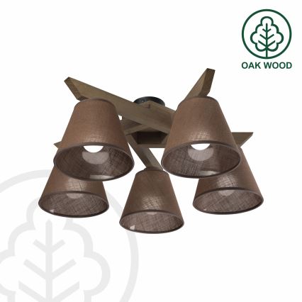 Brilagi - LED Lámpara de techo empotrada ANTHONY 5xE14/40W/230V roble nogal/marrón