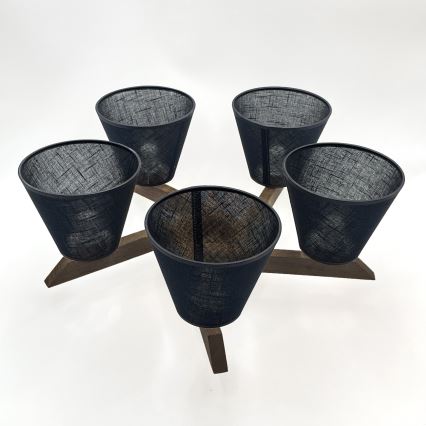 Brilagi - Lámpara de techo LED ANTHONY de superficie 5xE14/40W/230V roble nogal/negro