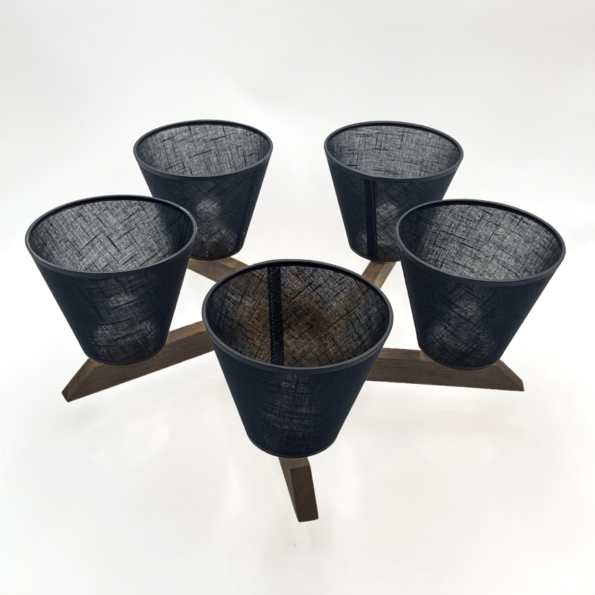 Brilagi - Lámpara de techo LED ANTHONY de superficie 5xE14/40W/230V roble nogal/negro