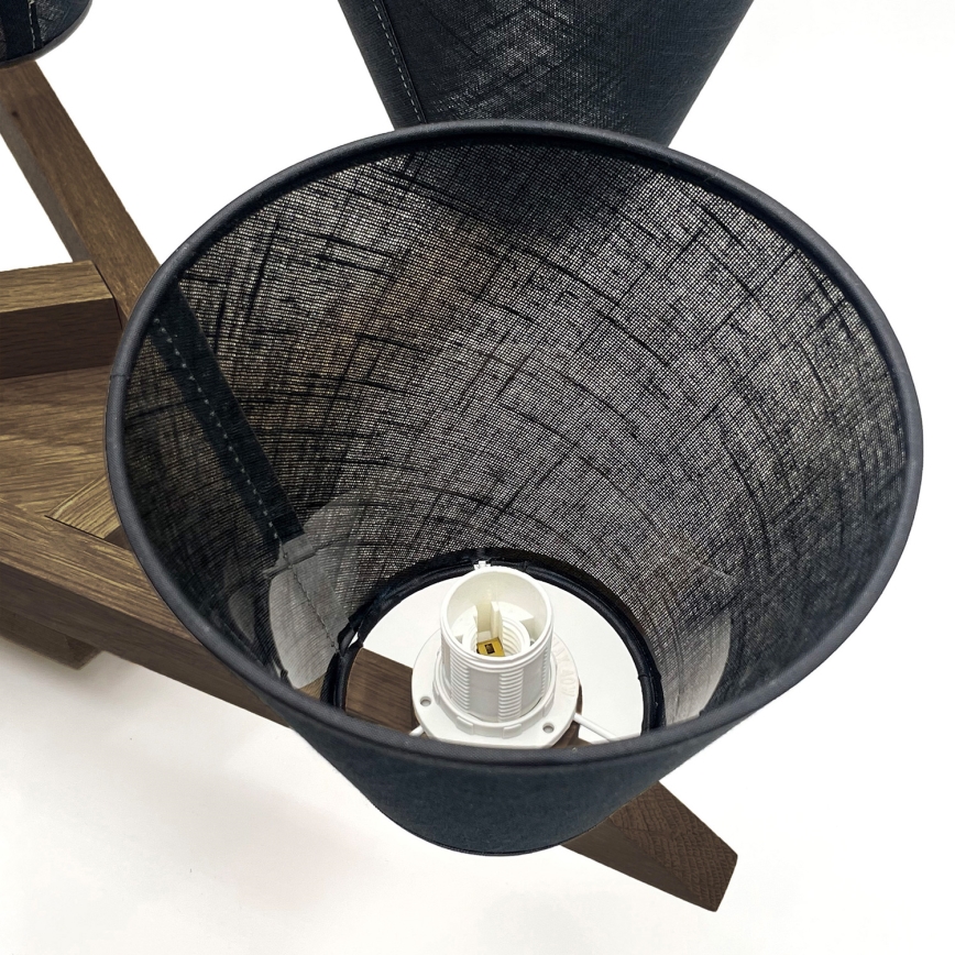 Brilagi - Lámpara de techo LED ANTHONY de superficie 5xE14/40W/230V roble nogal/negro