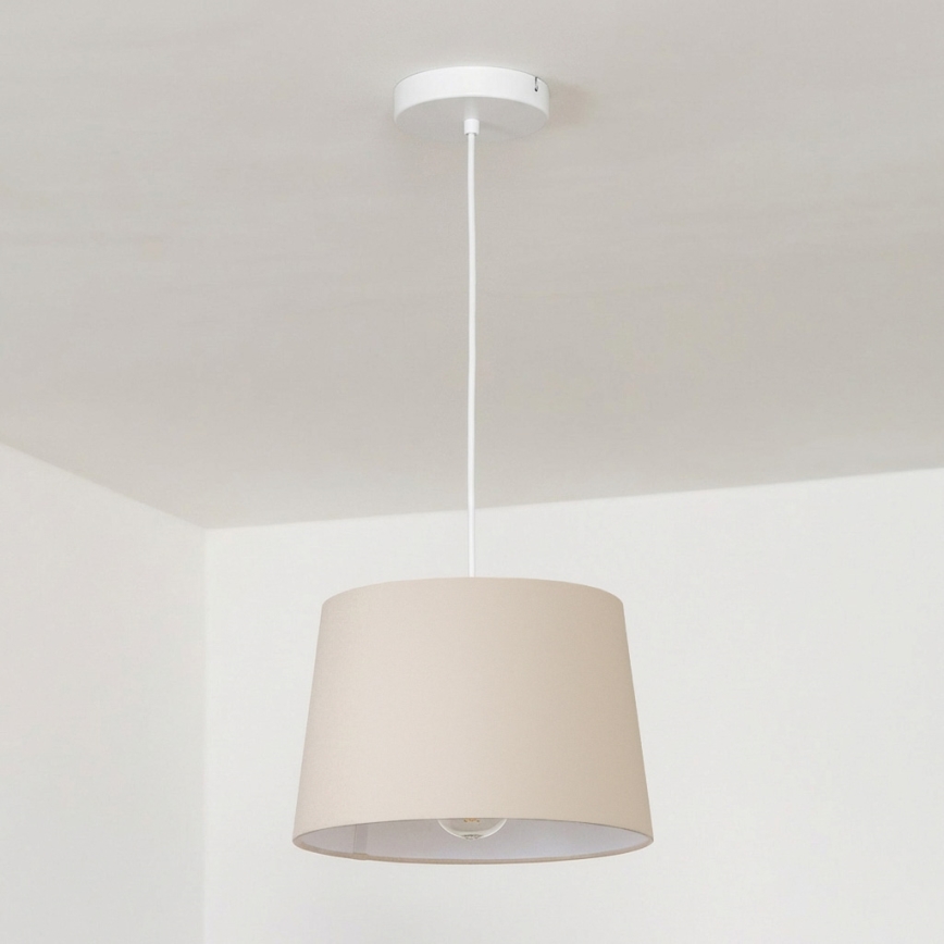 Brilagi - Lámpara LED colgante con cable CERIA 1xE27/40W/230V diámetro 30 cm beige