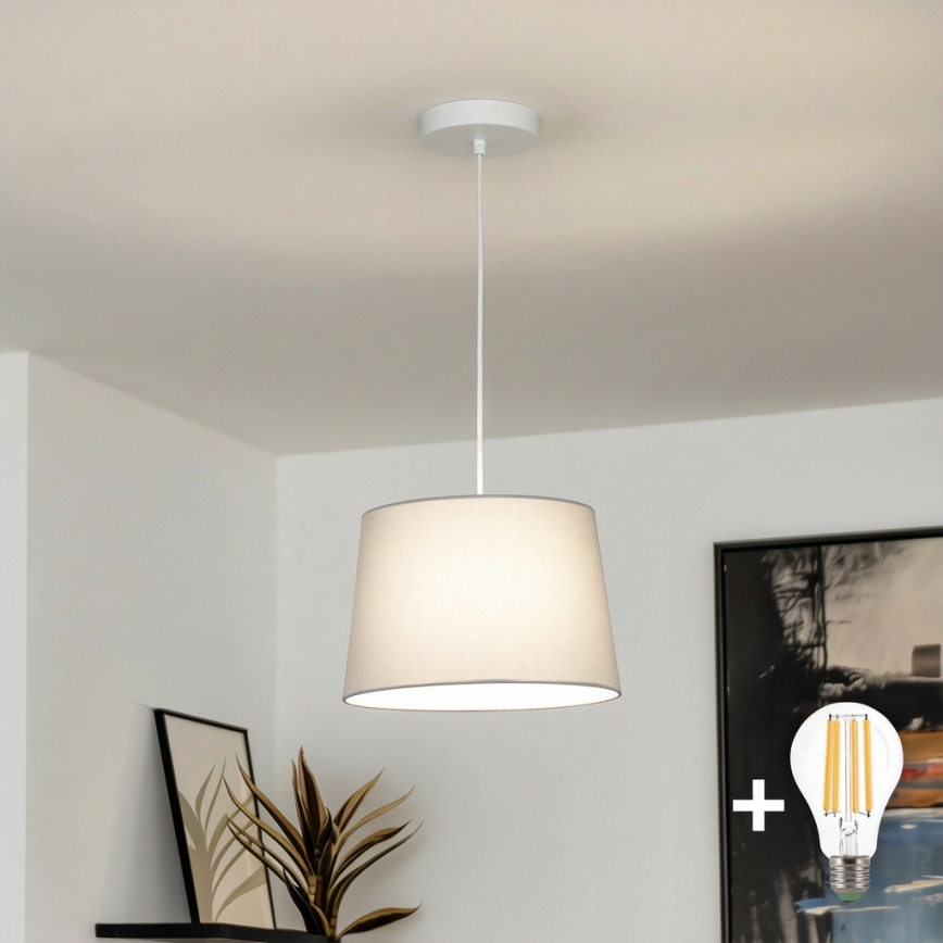 Brilagi - Lámpara LED colgante con cable CERIA 1xE27/40W/230V, diámetro 30 cm, gris