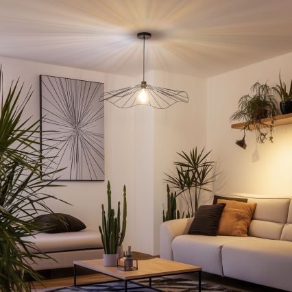 Brilagi - Lámpara LED colgante con cable CERIA WIRE 1xE27/40W/230V, diámetro 80 cm, negra