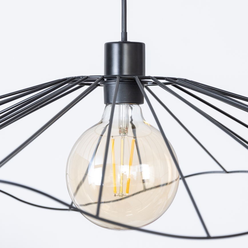 Brilagi - Lámpara LED colgante con cable CERIA WIRE 1xE27/40W/230V, diámetro 80 cm, negra