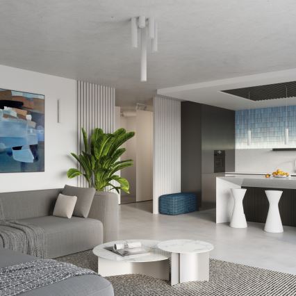 Brilagi - Lámpara LED colgante con cable CRESTO 1xGU10/10W/230V blanca