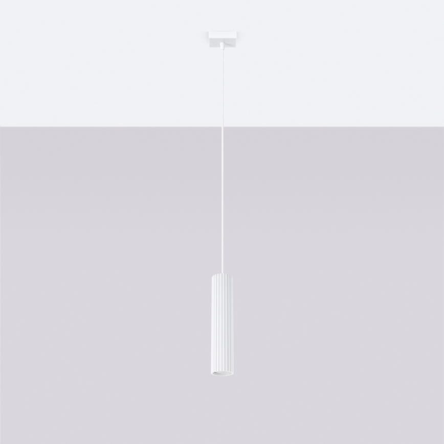 Brilagi - Lámpara LED colgante con cable CRESTO 1xGU10/10W/230V blanca