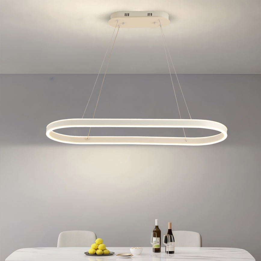 Brilagi - Lámpara LED colgante con cable PONDIE LED/45W/230V 80x30 cm blanca