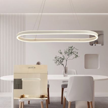 Brilagi - Lámpara LED colgante con cable PONDIE LED/45W/230V 80x30 cm blanca