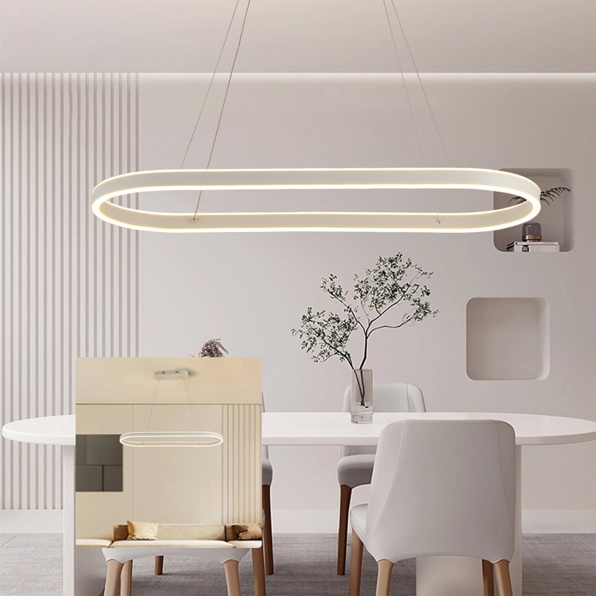 Brilagi - Lámpara LED colgante con cable PONDIE LED/45W/230V 80x30 cm blanca