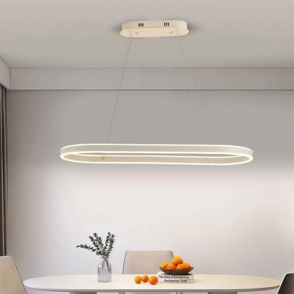 Brilagi - Lámpara LED colgante con cable PONDIE LED/45W/230V 80x30 cm blanca