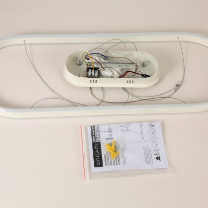 Brilagi - Lámpara LED colgante con cable PONDIE LED/45W/230V 80x30 cm blanca