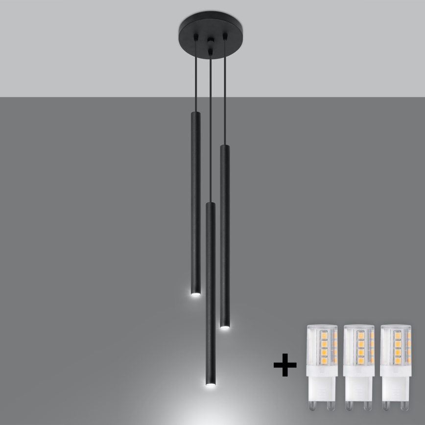 Brilagi -  Lámpara LED colgante DRIFA 3xG9/4W/230V negro