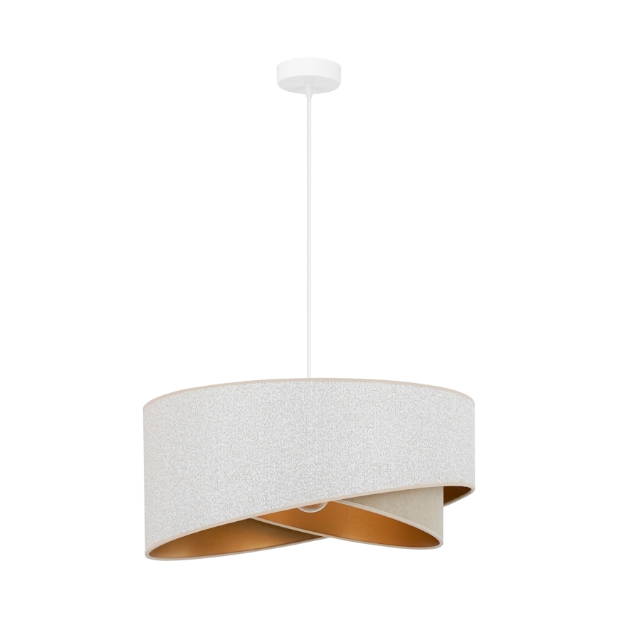 Brilagi - Lámpara LED colgante LYRA 1xE27/15W/230V blanco/beige/dorado