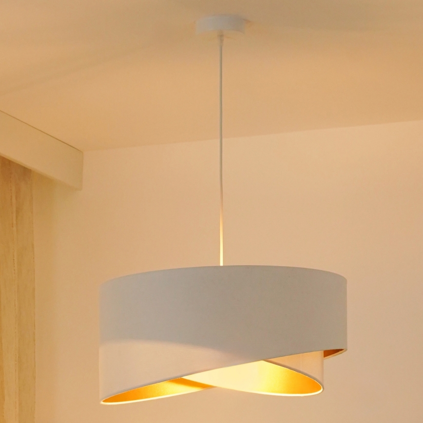 Brilagi - Lámpara LED colgante LYRA 1xE27/15W/230V blanco/dorado