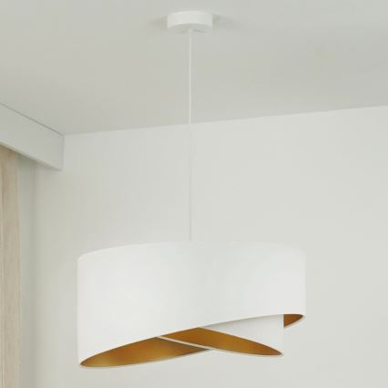 Brilagi - Lámpara LED colgante LYRA 1xE27/15W/230V blanco/dorado