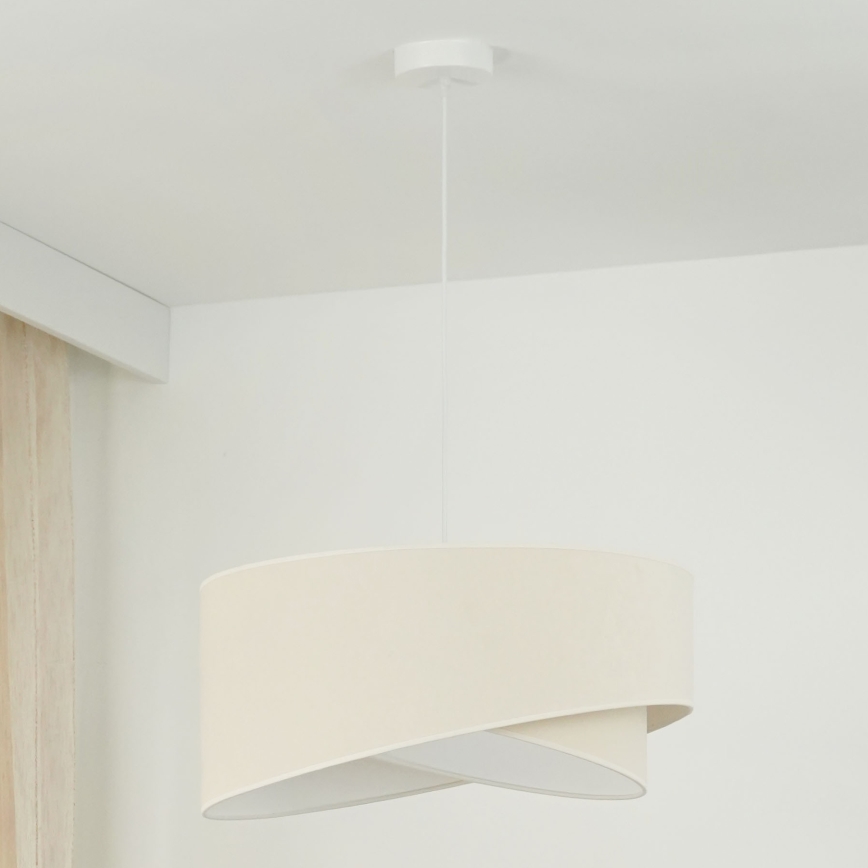 Brilagi - Lámpara LED colgante LYRA 1xE27/15W/230V color crema/blanco