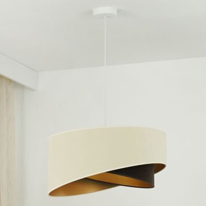 Brilagi - Lámpara LED colgante LYRA 1xE27/15W/230V color crema/negro/dorado