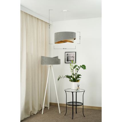 Brilagi - Lámpara LED colgante LYRA 1xE27/15W/230V gris/beige/dorado