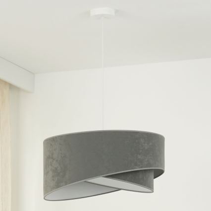 Brilagi - Lámpara LED colgante LYRA 1xE27/15W/230V gris/blanco