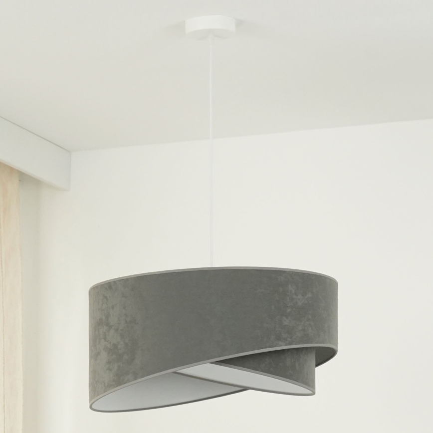 Brilagi - Lámpara LED colgante LYRA 1xE27/15W/230V gris/blanco