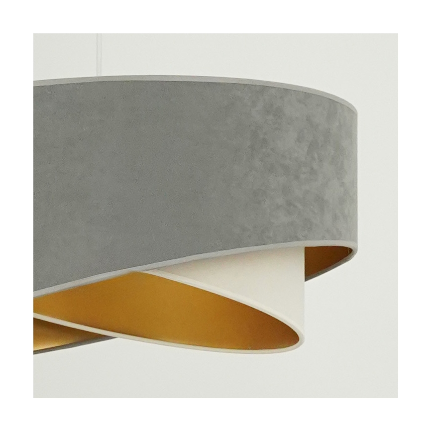 Brilagi - Lámpara LED colgante LYRA 1xE27/15W/230V gris/color crema/dorado