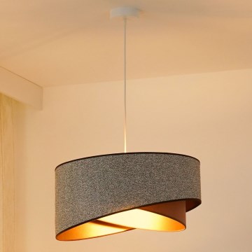 Brilagi - Lámpara LED colgante LYRA 1xE27/15W/230V gris/color crema/dorado