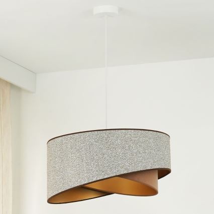 Brilagi - Lámpara LED colgante LYRA 1xE27/15W/230V gris/color crema/dorado